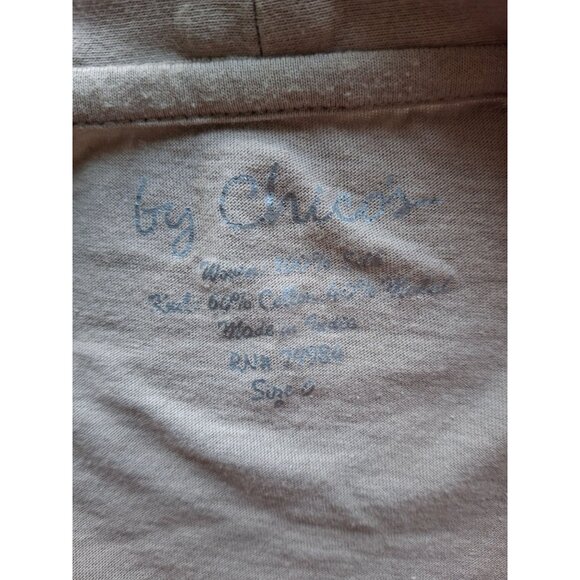 Chico’s Button Front Cardigan Taupe Sz 0 Small  Pockets Chic Minimalist Classic - Picture 3 of 5